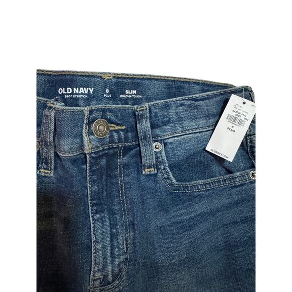 2 pair boys Old navy 360 stretch  8 plus slim jeans nwt dark and light wash - Picture 1 of 7